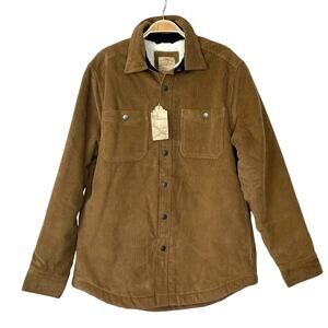 Telluride Clothing Co Mens Brown Corduroy Sherpa Lined Shacket Shirt Jacket Sz M